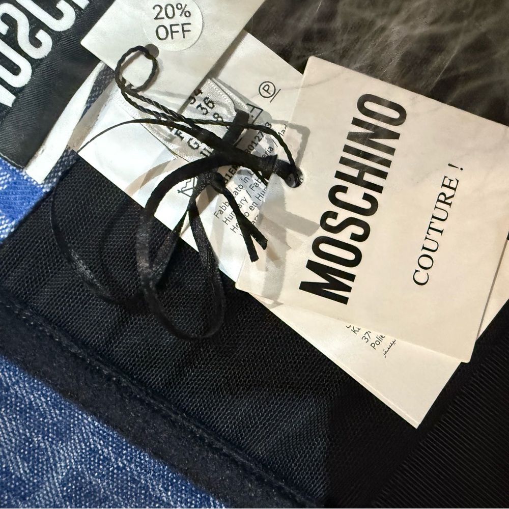 Moschino Blue Denim Logo Bustier Crop Top - Picture 7 of 11